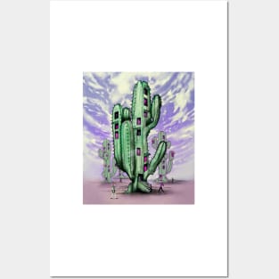 Building cactus in the city Posters and Art